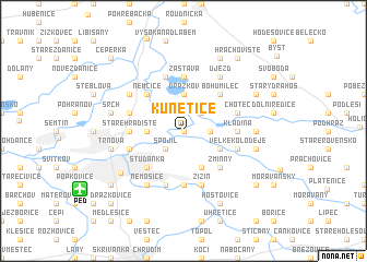 map of Kunětice