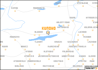 map of Kunowo