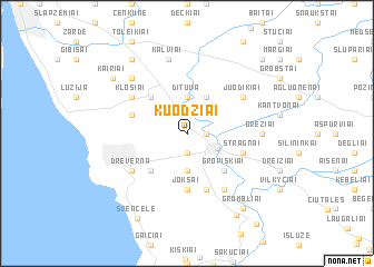 map of Kuodžiai