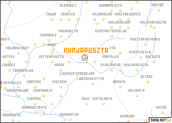 map of Kurjapuszta