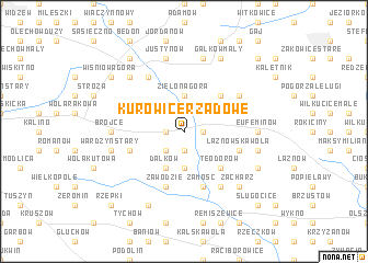 map of Kurowice Rządowe