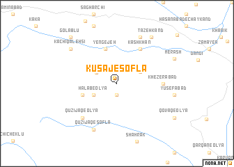 map of Kūsaj-e Soflá