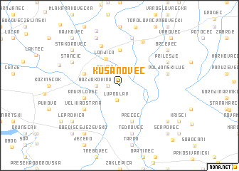 map of Kusanovec