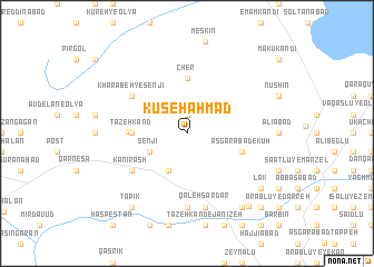 map of Kūseh Aḩmad