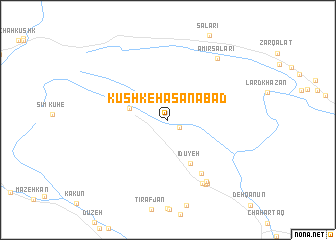 map of Kūshk-e Ḩasanābād