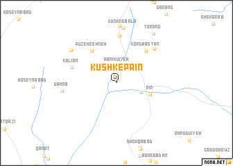 map of Kūshk-e Pā\