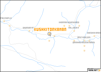 map of Kūshkī Torkaman