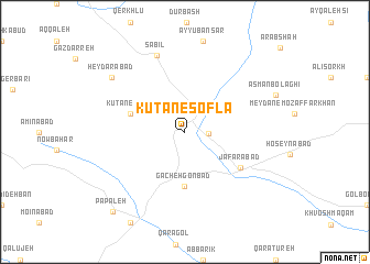 map of Kūtān-e Soflá