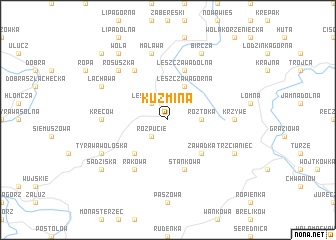 map of Kużmina