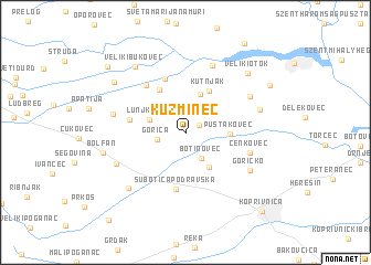 map of Kuzminec