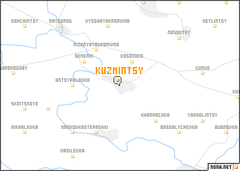 map of Kuzʼmintsy