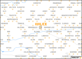 map of Kvílice