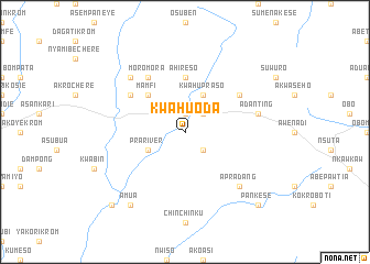 map of Kwahu Oda