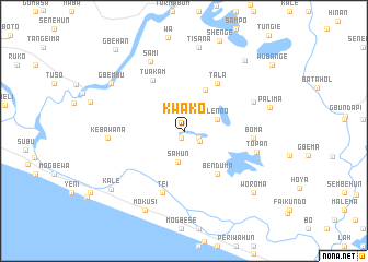 map of Kwako