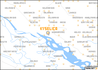map of Kyselica