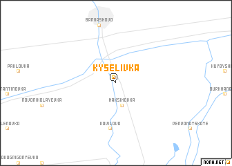 map of Kyselivka