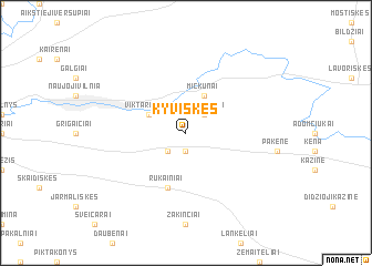 map of Kyviškės