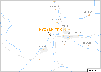 map of Kyzylkiyak