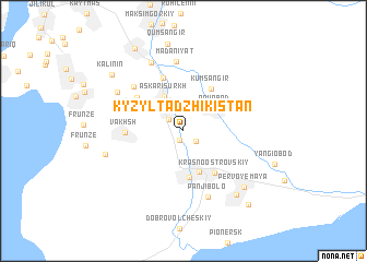 map of Kyzyl-Tadzhikistan