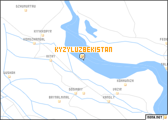 map of Kyzyl-Uzbekistan