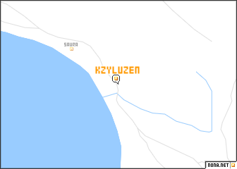 map of Kzyl-Uzen