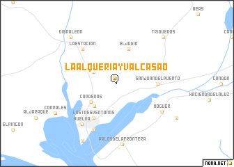 map of La Alquería y Valcasao