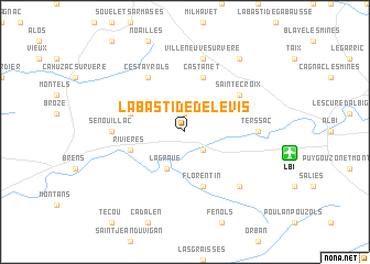 map of Labastide-de-Lévis