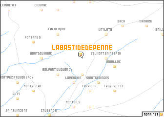 map of Labastide-de-Penne
