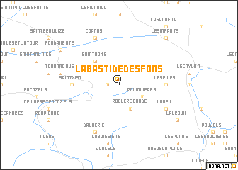 map of La Bastide-des-Fons