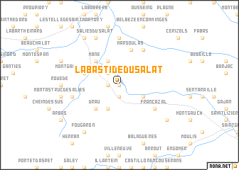 map of La Bastide-du-Salat