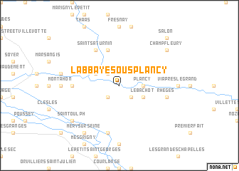 map of LʼAbbaye-sous-Plancy