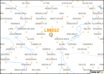 map of Łabędź