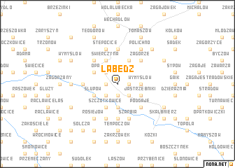 map of Łabędź