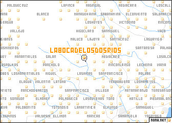 map of La Boca de los Dos Ríos