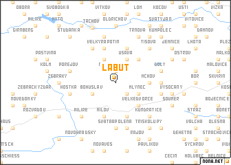 map of Labuť