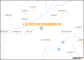 map of La Concepción de Araiza