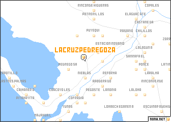 map of La Cruz Pedregoza