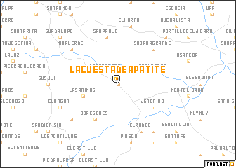 map of La Cuesta de Apatite