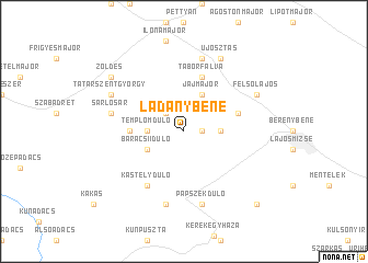 map of Ladánybene