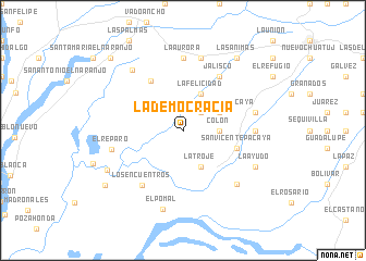 map of La Democracia