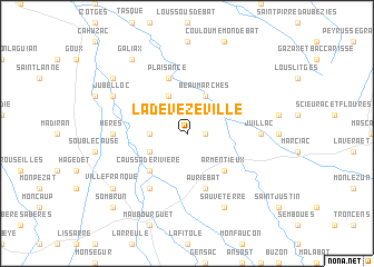 map of Ladevèze-Ville