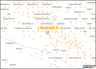 map of Lādhewāla