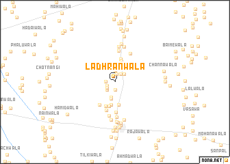 map of Ladhrānwāla