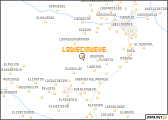 map of La Diecinueve