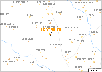 map of Ladysmith