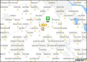 map of Łady