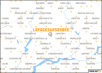 map of Lafage-sur-Sombre