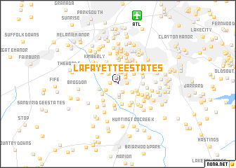 map of Lafayette Estates