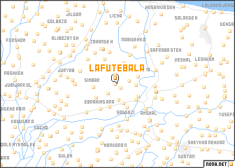 map of Lafūt-e Bālā