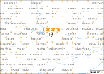 map of Łaganów